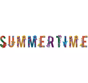 Summertime text Home Wall Sticker - TenStickers