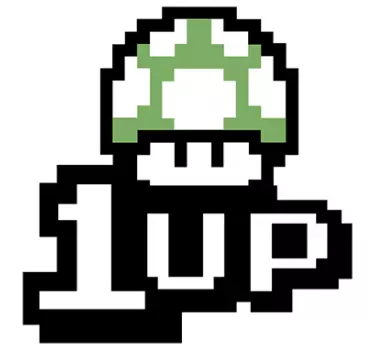 Super Mario 1 Up pixel video game sticker - TenStickers