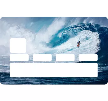 Surfer waves bank card sticker - TenStickers