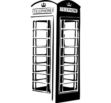 Telephone Box Wall Sticker - TenStickers