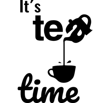 Text tea time drink wall decal - TenStickers