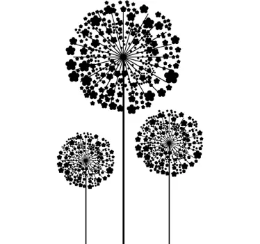 Three Dandelions Flower Wall Sticker - TenStickers