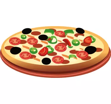 Tomatoes pizza kitchen wall sticker - TenStickers