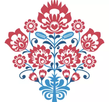 Tri-Colour Flower Sticker - TenStickers