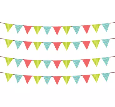 Triangle Bunting Banners Wall Border Decal - TenStickers