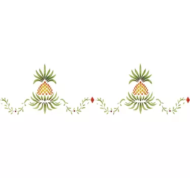 Tropical Pineapples Wall Border Decal - TenStickers