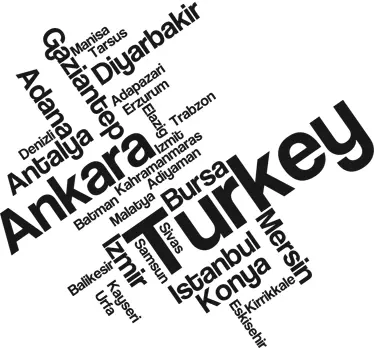Turkey Text Montage Decal - TenStickers