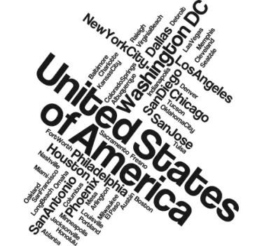 USA Text Wall Sticker - TenStickers