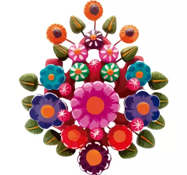 Vibrant Bloom Composition flower wall sticker - TenStickers