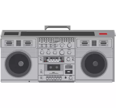 Vintage cassette player for bedroom music sticker - TenStickers