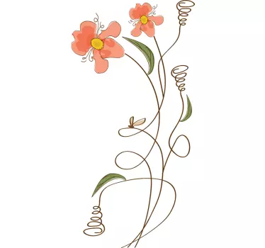 Wall sticker vibrant floral decor - TenStickers