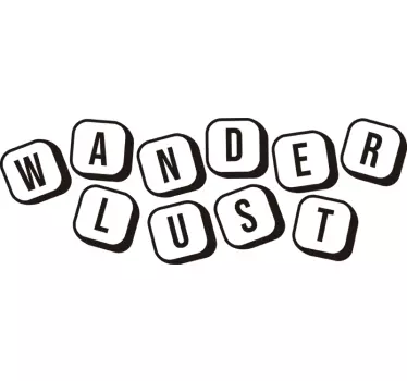 Wanderlust Text Design quote wall sticker - TenStickers
