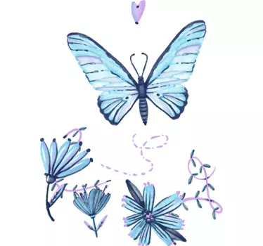 Watercolour butterfly wall sticker - TenStickers