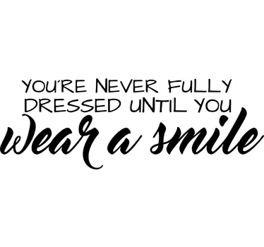 Wear A Smile Wall Quote Sticker - TenStickers