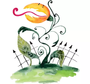 Whimsical Flower Design nature wall sticker - TenStickers