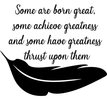 William Shakespeare Greatness Quote Sticker - TenStickers
