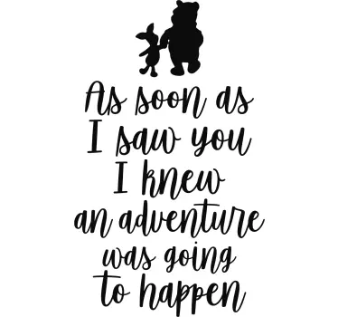 Winnie the Pooh Adventure text sticker - TenStickers