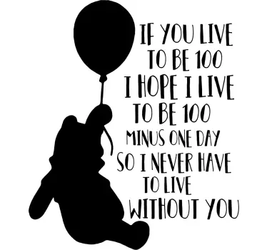 Winnie the Pooh one Hundred Quote Wall Sticker - TenStickers