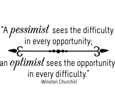 Winston Churchill Optimist Quote Sticker - TenStickers