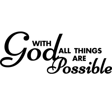 With God All Things Text Wall Sticker - TenStickers