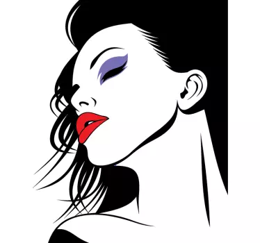 Woman with Make Up Sticker - TenStickers