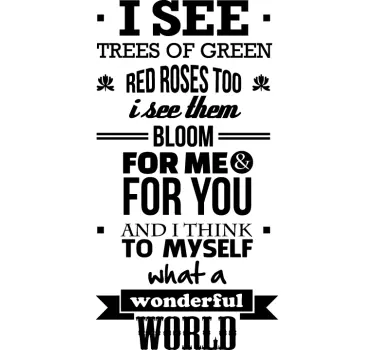 Wonderful World Wall Sticker - TenStickers