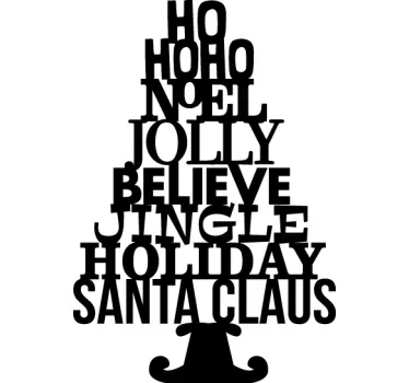 Wordy Christmas Tree Wall Sticker - TenStickers