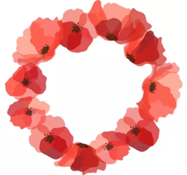 Wreath of Poppies Sticker - TenStickers