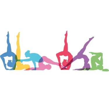 Yoga Positions Living Room Wall Border Decal - TenStickers