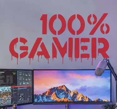 100% gamer graffiti gaming wall sticker - TenStickers