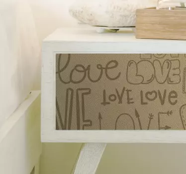 Love vintage text furniture sticker - TenStickers