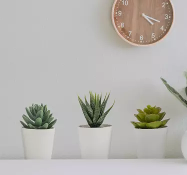3D Cacti Pots Living Room Wall Decor - TenStickers