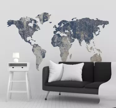 Gemstone world map wall sticker - TenStickers