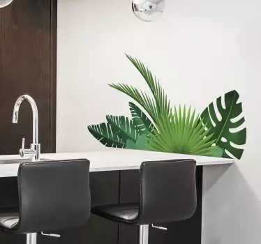 Tropical leaves plant wall sticker - TenStickers