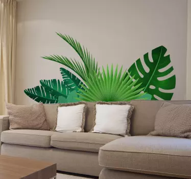 Tropical leaves plant wall sticker - TenStickers