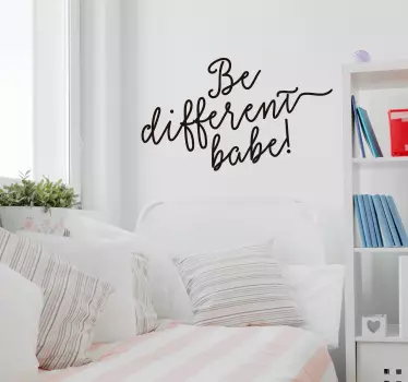 Be Different Babe text wall sticker - TenStickers
