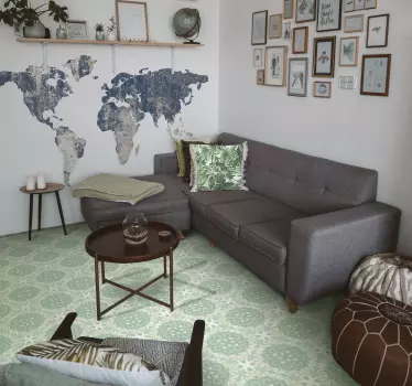 Gemstone world map wall sticker - TenStickers