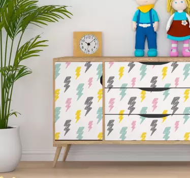 lightning bolt sticker for kids furniture - TenStickers