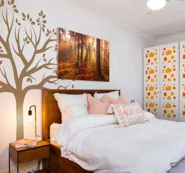 Silhouette autumn tree wall sticker - TenStickers