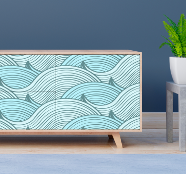 Waves pattern furniture sticker - TenStickers