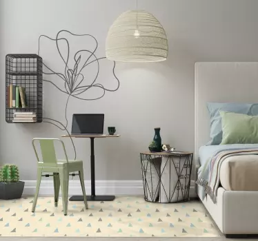 Minimalist drawn flower wall sticker for bedroom - TenStickers