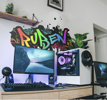 Graffiti name customisable wall sticker - TenStickers