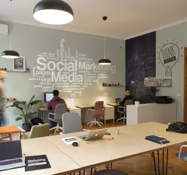 Think Bigger Office Wall Sticker - TenStickers