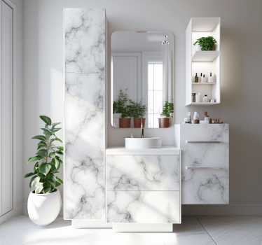 White Marble Furniture Sticker - TenStickers