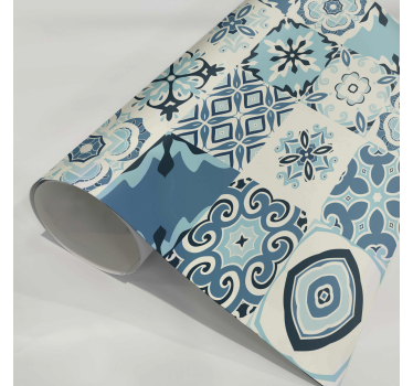 Blue tiles furniture sticker - TenStickers