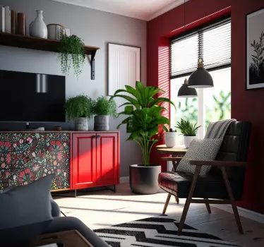 Multicolour flowers with hem furniture sticker - TenStickers