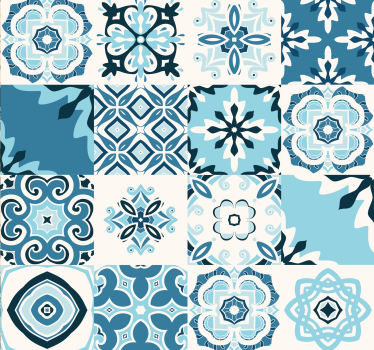 Blue tiles furniture sticker - TenStickers