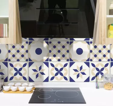 Ceramic texture kitchen tile sticker - TenStickers
