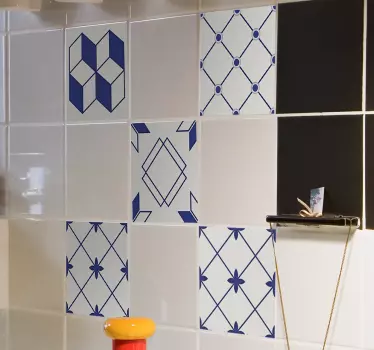 Geometric shapes kitchen tile sticker - TenStickers