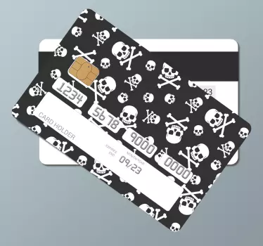 Skull pattern bank card sticker - TenStickers